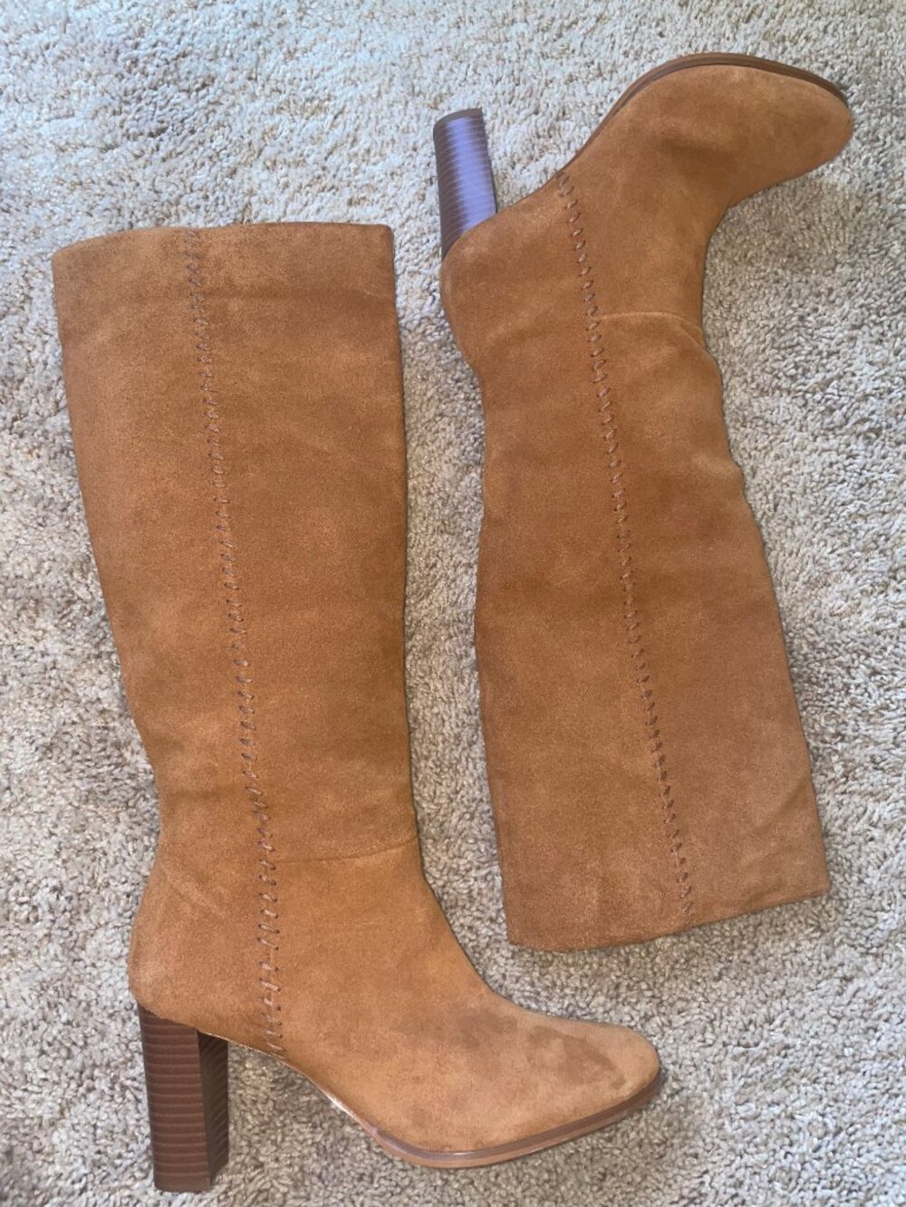 Clarks Karamo Hi Women’s 10 Dark Tan Suede Knee High Block Heel Boots